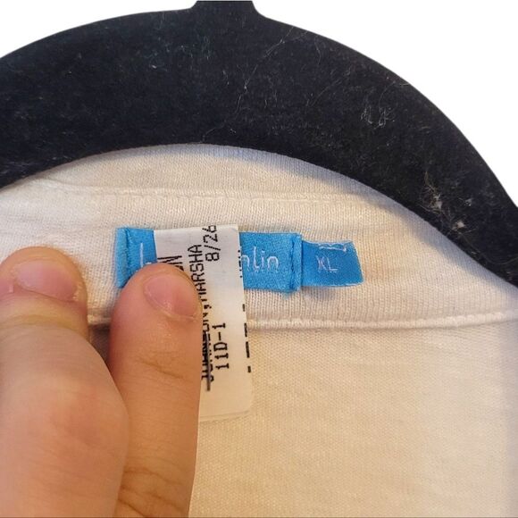 J. McLaughlin Women's White Linen Blend Collared Top Size XL - Picture 3 of 6